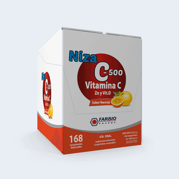 NIZA VITAMINA C-500 ZN Y VIT.D SABOR A NARANJA