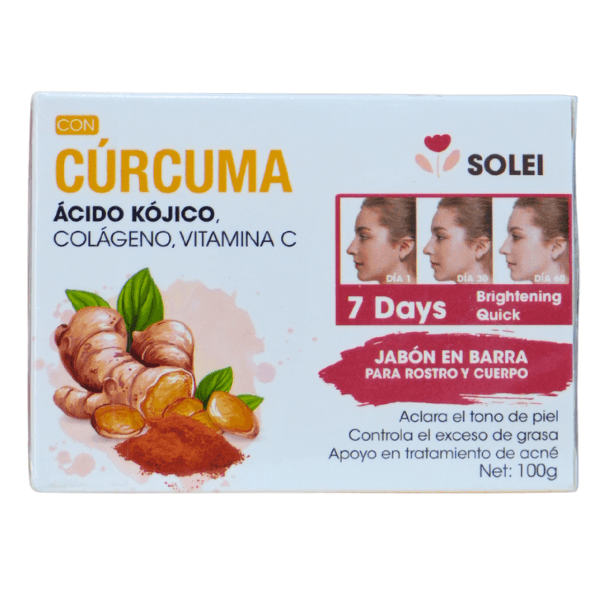 JABÓN CÚRCUMA  ÁCIDO KÓJICO, COLÁGENO, VITAMINA C 100G